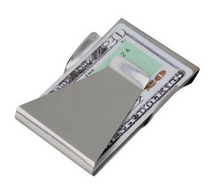Load image into Gallery viewer, Silver Money Clip Stainless Steel Card Holder