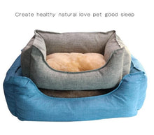 Load image into Gallery viewer, Pet Basket Bed with Fleece Soft Comfy Fabric Washable Cushion