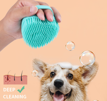 Load image into Gallery viewer, Pet Bath Brush Shampoo Dispenser For Dog Cat Silicone Scrubber Tool