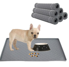 Load image into Gallery viewer, Silicone Pet Feeding Mat Waterproof Dog Food Mat with Raised Edge