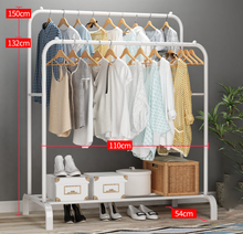 Load image into Gallery viewer, Double Garment Shelf Metal Clothes Rack