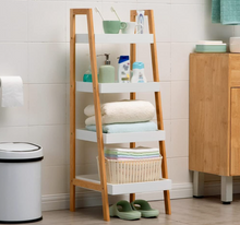 Load image into Gallery viewer, 4 Tier Storage Shelf Bamboo Display Shelving Unit Kitchen Storage Rack