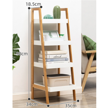 Load image into Gallery viewer, 4 Tier Storage Shelf Bamboo Display Shelving Unit Kitchen Storage Rack