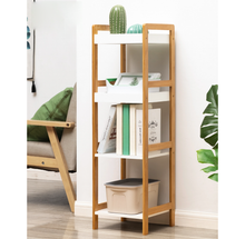 Load image into Gallery viewer, Storage Shelf Bamboo Display Rack 4 Tier