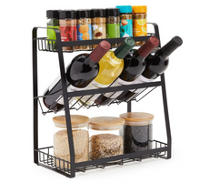 Load image into Gallery viewer, 3 Tier Spice Herb Rack Jar Holder Organiser Kitchen Storage