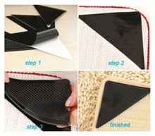 Load image into Gallery viewer, 4Pcs Soft Anti Slip Rug Carpet Grippers Reusable Mat Grips