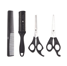 Load image into Gallery viewer, Hairdressing Scissors Razor Comb Brush Set 4Pcs