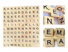 Load image into Gallery viewer, 100Pcs Letter Alphabet English Words Kids Wooden Scrabble Tiles Craft