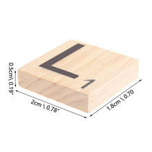 Load image into Gallery viewer, 100Pcs Letter Alphabet English Words Kids Wooden Scrabble Tiles Craft