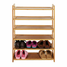 Load image into Gallery viewer, Shoe Rack Wood Bamboo Shelf Simple