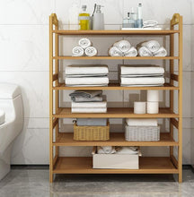 Load image into Gallery viewer, Shoe Rack Wood Bamboo Shelf Simple