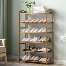 Load image into Gallery viewer, Shoe Rack Wood Bamboo Shelf Simple