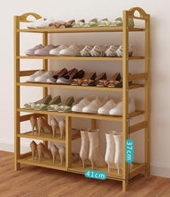 Load image into Gallery viewer, 6 Tiers Layers Shoe Rack Storage Shelf Stand Bamboo