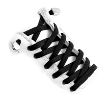 Load image into Gallery viewer, 1 Pair Easy No Tie Shoelaces Elastic Round Lazy Shoe Laces Black