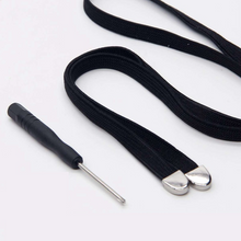 Load image into Gallery viewer, 1 Pair Easy No Tie Shoelaces Elastic Round Lazy Shoe Laces Black