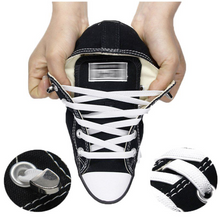 Load image into Gallery viewer, 1 Pair Easy No Tie Shoelaces Elastic Round Lazy Shoe Laces White