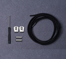 Load image into Gallery viewer, 1Pair Lazy Elastic Rope Shoe Laces Metal Lock Black