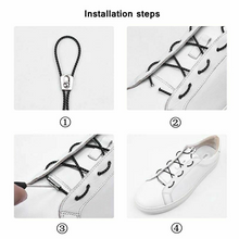 Load image into Gallery viewer, 1Pair Lazy No Tie Elastic Tieless Lock Shoe Laces Strings White