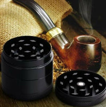 Load image into Gallery viewer, Tobacco Herb Spice Grinder 4 Layers Metal Aluminum Portable Black Smoke Crusher