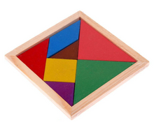 Load image into Gallery viewer, Color Wooden Tangram Brain Teaser Puzzle Kids Toy