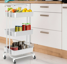 Load image into Gallery viewer, 3 Tier Storage Trolley Cart Storage Rack Stand Holder