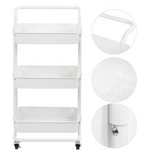 Load image into Gallery viewer, 3 Tier Storage Trolley Cart Storage Rack Stand Holder