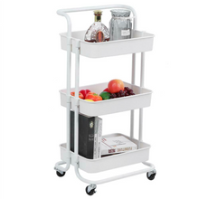 Load image into Gallery viewer, 3 Tier Storage Trolley Cart Storage Rack Stand Holder