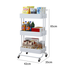 Load image into Gallery viewer, 3 Tier Storage Trolley Cart Storage Rack Stand Holder