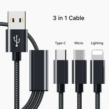 Load image into Gallery viewer, 3in1 Cable USB Charging Cable Apple Micro Type C Cable