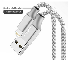 Load image into Gallery viewer, 2M Strong Braided USB Data Sync Charger Cable Lead For iPhone