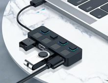 Load image into Gallery viewer, USB 2.0 Power Adapter Multi Splitter Expander 4 Ports Hub