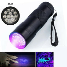 Load image into Gallery viewer, 12 LED Black Light Lamp UV Torch Flashlight