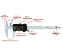 Load image into Gallery viewer, 150mm LCD Digital Electronic Carbon Fiber Vernier Caliper Gauge Micrometer