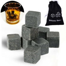 Load image into Gallery viewer, Whiskey Stones Chillers Granite Wine Drinks Cooler Ice Cubes 9PCS
