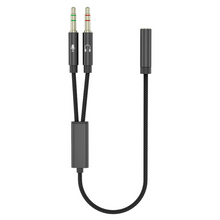 Load image into Gallery viewer, 3.5mm Y Splitter 2 Jack Male to 1 Female Headphone Mic Audio Adapter Cable