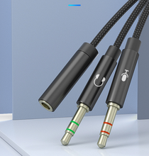 Load image into Gallery viewer, 3.5mm Y Splitter 2 Jack Male to 1 Female Headphone Mic Audio Adapter Cable
