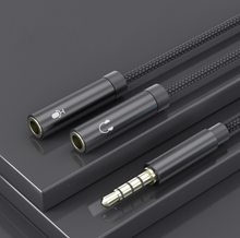 Load image into Gallery viewer, 3.5mm Stereo Audio 1 Male to 2 Female Headphone Y Splitter Cable