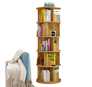 5 Tier Rotating Stackable Shelves Bookshelf Organizer