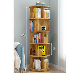 5 Tier Rotating Stackable Shelves Bookshelf Organizer