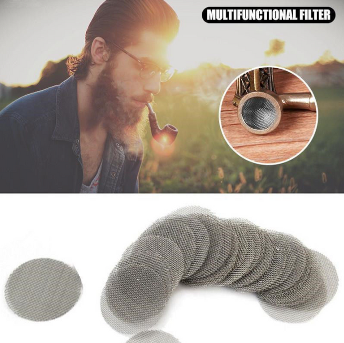 100Pcs Metal Tobacco Pipe Filter Screens Gauze For Wooden Metal Glass Hand Pipes 20mm