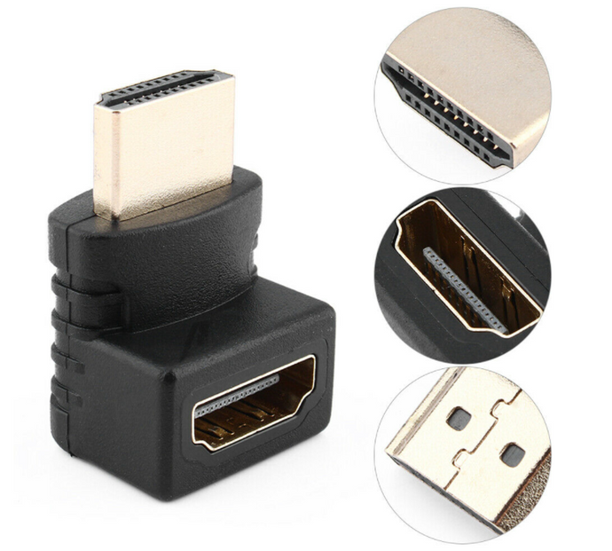 HDMI Male to Female Easily Connector Adapter 270 Degree Plated