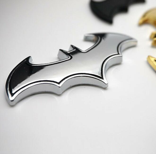 Metal 3D Bat Logo Car Sticker Batman Emblem Badge Car Tail Decor
