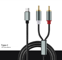 Load image into Gallery viewer, Type-C To Dual RCA Male Signal Video Audio Adapter Cable
