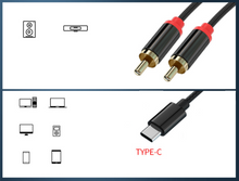 Load image into Gallery viewer, Type-C To Dual RCA Male Signal Video Audio Adapter Cable
