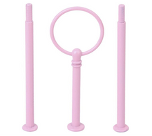 Load image into Gallery viewer, 3 Layers Cake Cupcake Plate Stand Handle Fitting Hardware Wedding Party Supply Pink
