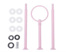 Load image into Gallery viewer, 3 Layers Cake Cupcake Plate Stand Handle Fitting Hardware Wedding Party Supply Pink
