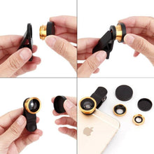 Load image into Gallery viewer, 3 In 1 Fish Eye Lens Kit For Mobile Phones iPhone
