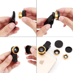 3 In 1 Fish Eye Lens Kit For Mobile Phones iPhone