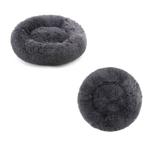 Pet Cat Calming Bed Warm Soft Plush Round Nest
