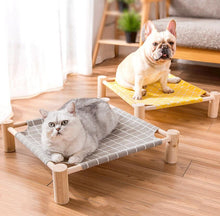 Load image into Gallery viewer, Wood Frame Small Dog Cat Sleep Bed Raised Pet Lounge Removable Hammock
